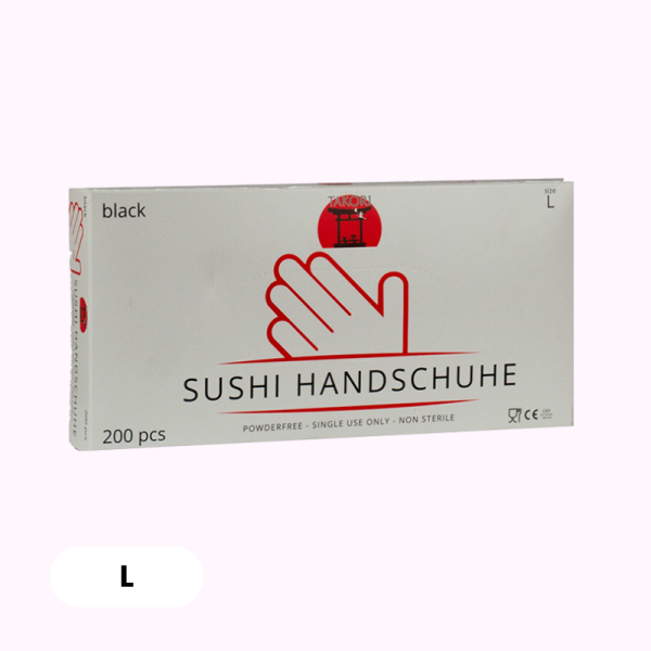 Takori TPE Sushihandschuhe L Schwarz 200Stück